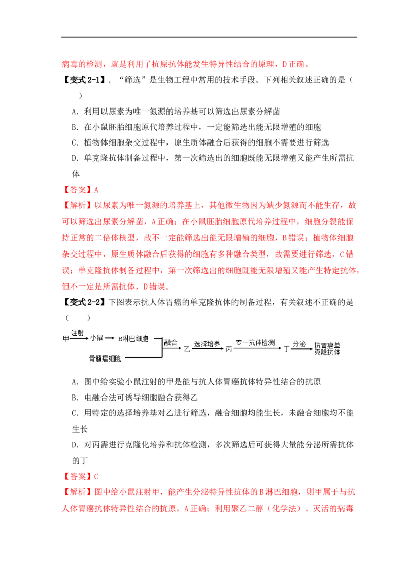 易错点17生物工程的&ldquo;四个&rdquo;不相等（解析版）_高中三年全科资料_高中_15高中全科《高考易错题》2025版_高考生物备战2025年高考易错题（新高考专用）_教师版（含答案解析）
