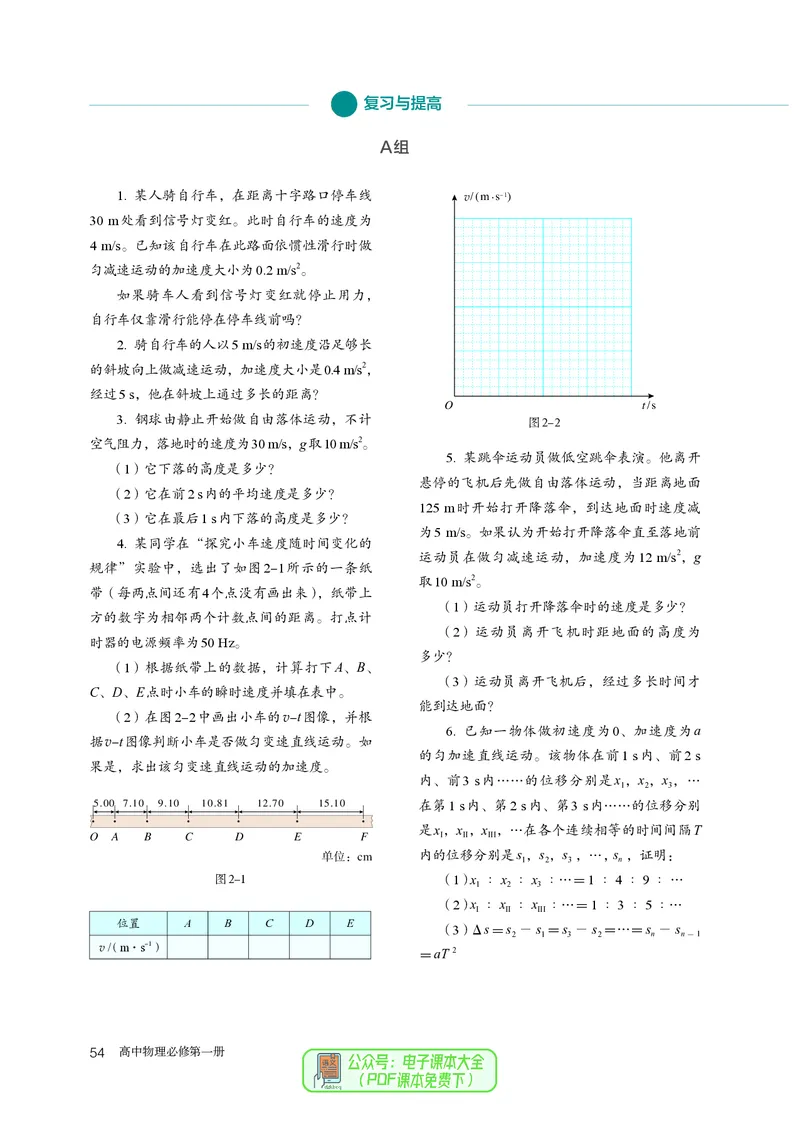 物理必修第1册_高中三年全科资料_高中_高中电子教材_高中物理_人教版