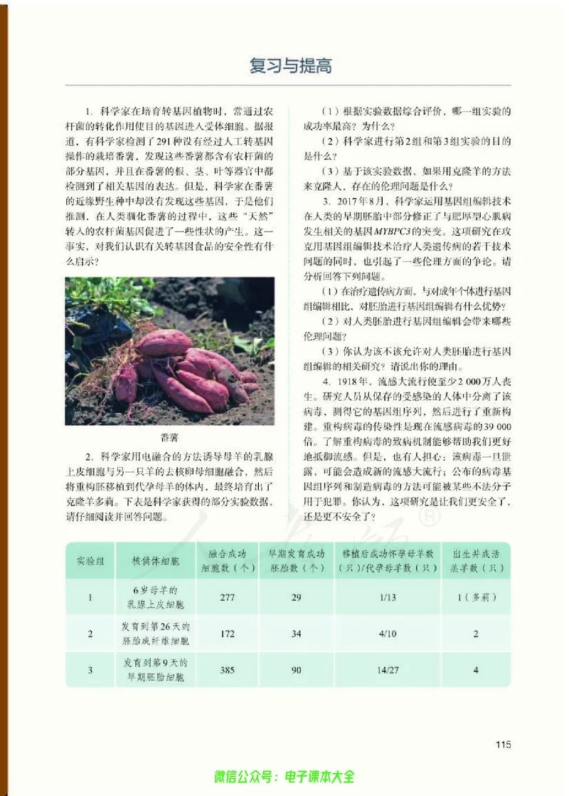 普通高中教科书生物学选择性必修3生物技术与工程_高中三年全科资料_高中_高中电子教材_高中生物学_人教版_旧