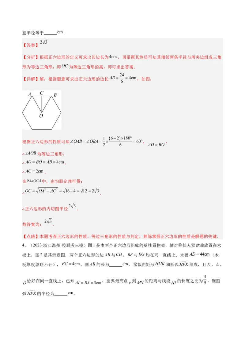 专题19正多边形与圆重难点题型专训（八大题型）（教师版）_人教版数学九年级上册_版本二_九年级数学上册（人教版）_重难点专题提升-V7_2024版