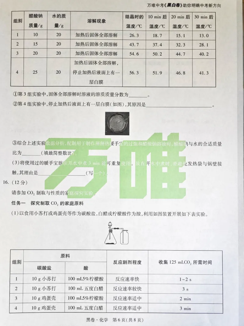 2026《万唯中考&bull;福建黑白卷》化学黑卷_2026中考押题卷合集_2026《万唯中考黑白卷》地方版(1)_2026《万唯中考&bull;福建黑白卷》7科_2026《万唯中考&bull;福建黑白卷》化学
