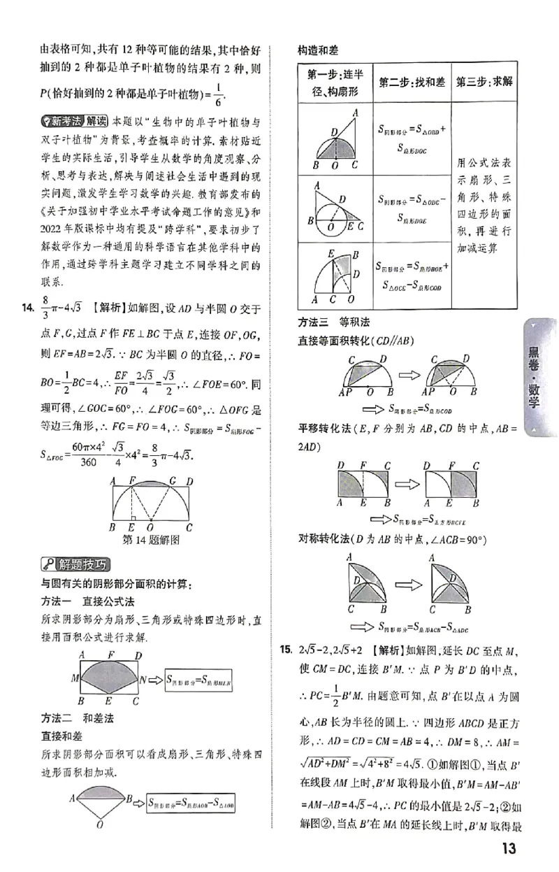 2026《万唯中考&bull;河南黑白卷》数学答案_2026中考押题卷合集_2026《万唯中考黑白卷》地方版(1)_2026《万唯中考&bull;河南黑白卷》3科