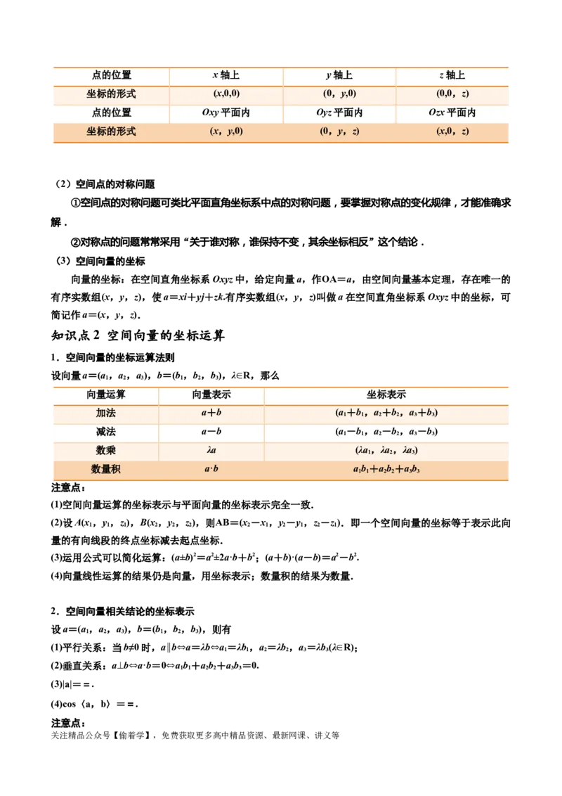 第09讲空间向量及其运算的坐标表示10种常见考法归类（教师版）-新高二暑假衔接（人教版）_高中三年全科资料_高中_高中1_2025秋新高二《暑假衔接讲义》（语数外理化）电子版