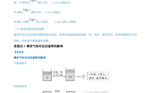 易错类型12化学反应速率与化学平衡（13大易错点）（原卷版）_高中三年全科资料_高中_15高中全科《高考易错题》2025版_高考化学备战2025年高考易错题（新全国通用）