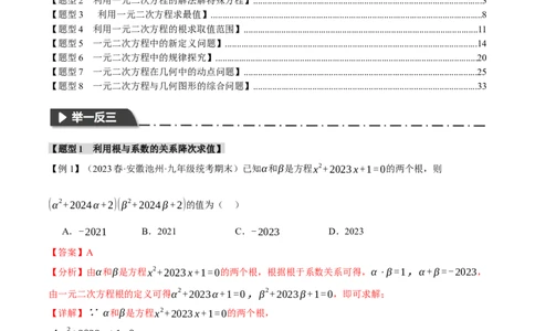 专题21.10一元二次方程章末八大题型总结（拔尖篇）（人教版）（教师版）_人教版数学九年级上册_版本二_九年级数学上册（人教版）_母题专项-U66_2024版