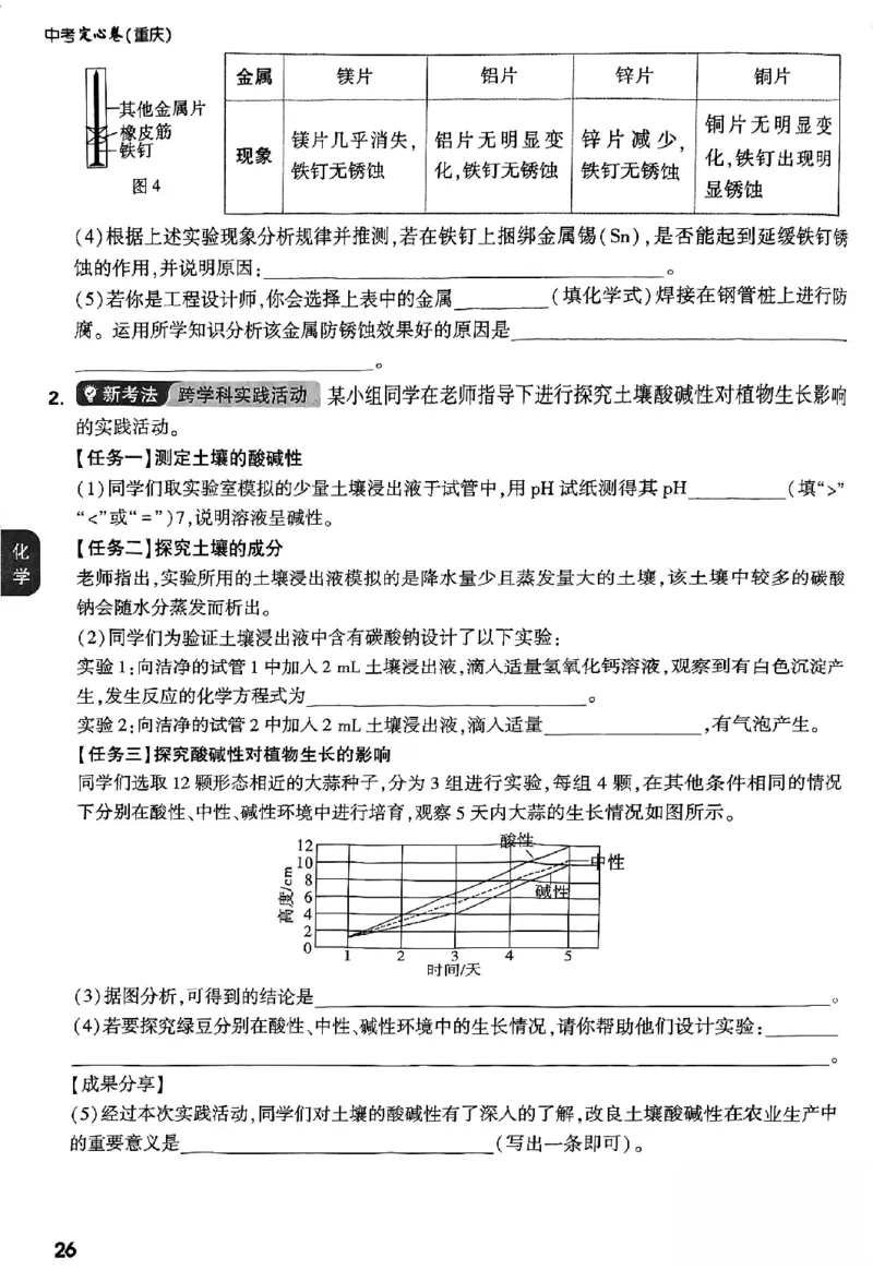 2026《万唯中考&bull;重庆定心卷》化学定心大题强预测_2026中考押题卷合集_2026《万唯中考定心卷》各地方版_2026《万唯中考&bull;重庆定心卷》5科