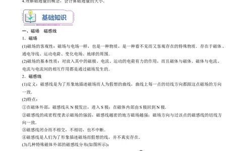 第13讲磁感线磁感应强度（教师版）-新高二物理暑假衔接（人教版）_高中三年全科资料_高中_高中1_2025秋新高二《暑假衔接讲义》（语数外理化）电子版_暑假衔接第1套新高二物理