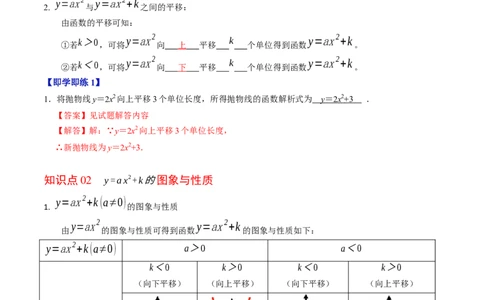 专题22.3二次函数的图象与性质（2）（高效培优讲义）（教师版）_人教版数学九年级上册_版本二_九年级数学上册（人教版）_同步讲义-U18_2026版