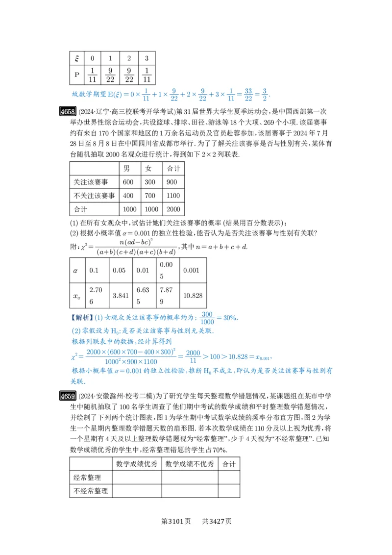 第84讲成对数据的统计分析_高中三年全科资料_高考数学《必刷5000题》2025版_2025高考数学必刷5000题（解析版分章节PDF）