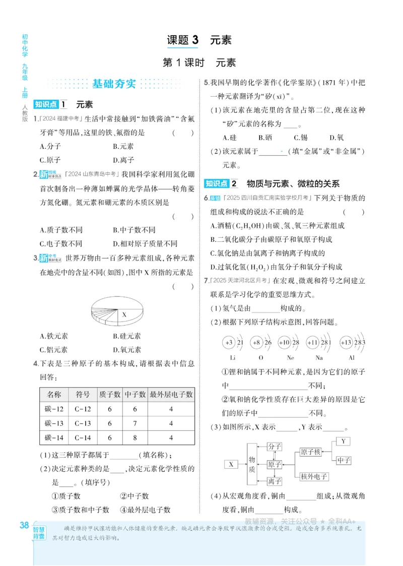 2026《初中53同步》化学九上(人教)_2026中考押题卷合集_2026新中考中考全科资料_2026版初中《5年高考3年模拟》9年级上册（化学）（人教）