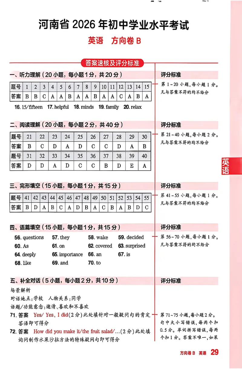 2026《河南中考&bull;鼎成方向卷》七科B卷答案_中考押题2026《中考押题》系列（9科全套实时更新中）_2026版中考《鼎成方向卷》7科（河南）