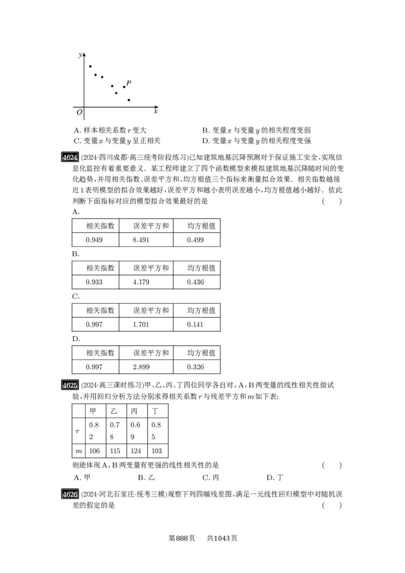 第84讲成对数据的统计分析_高中三年全科资料_高考数学《必刷5000题》2025版_2025高考数学必刷5000题（原卷版分章节PDF）