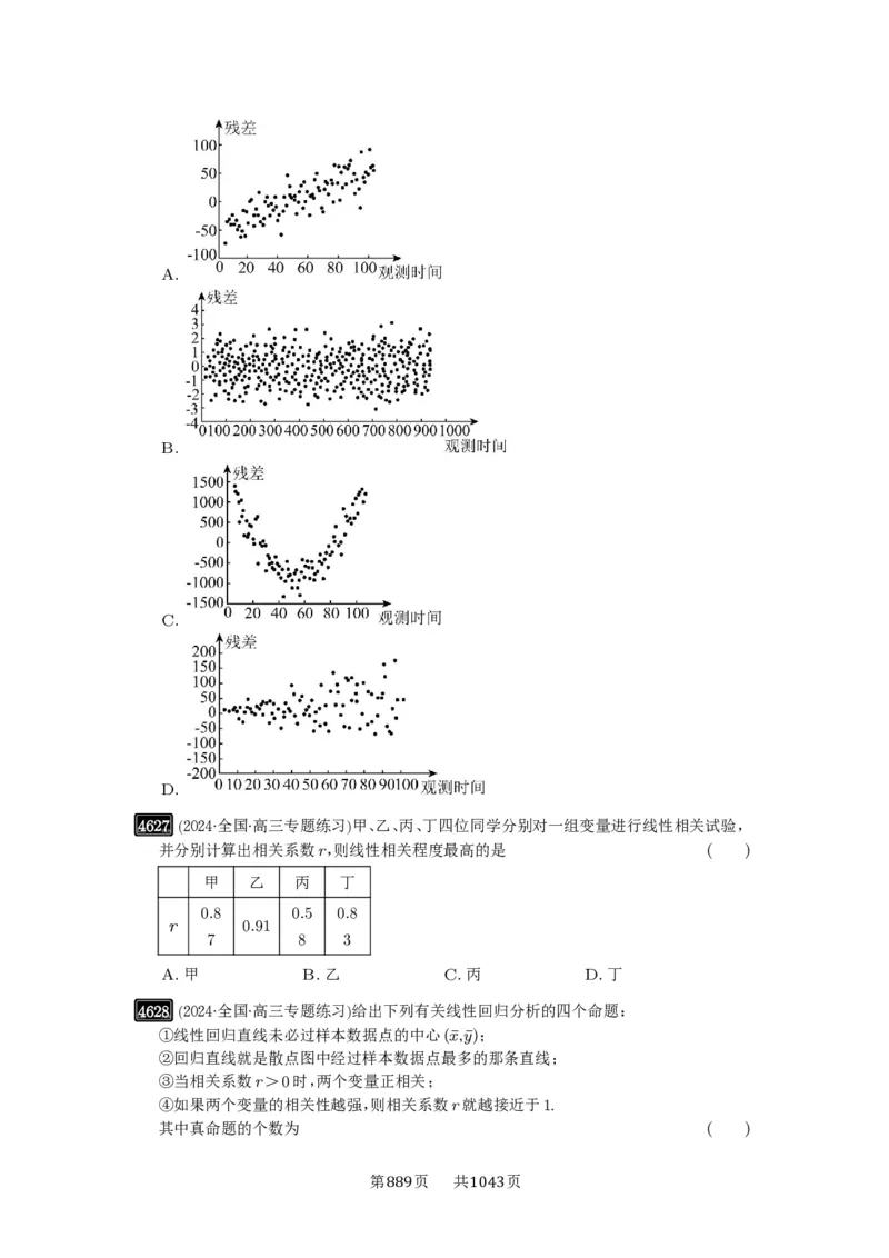 第84讲成对数据的统计分析_高中三年全科资料_高考数学《必刷5000题》2025版_2025高考数学必刷5000题（原卷版分章节PDF）