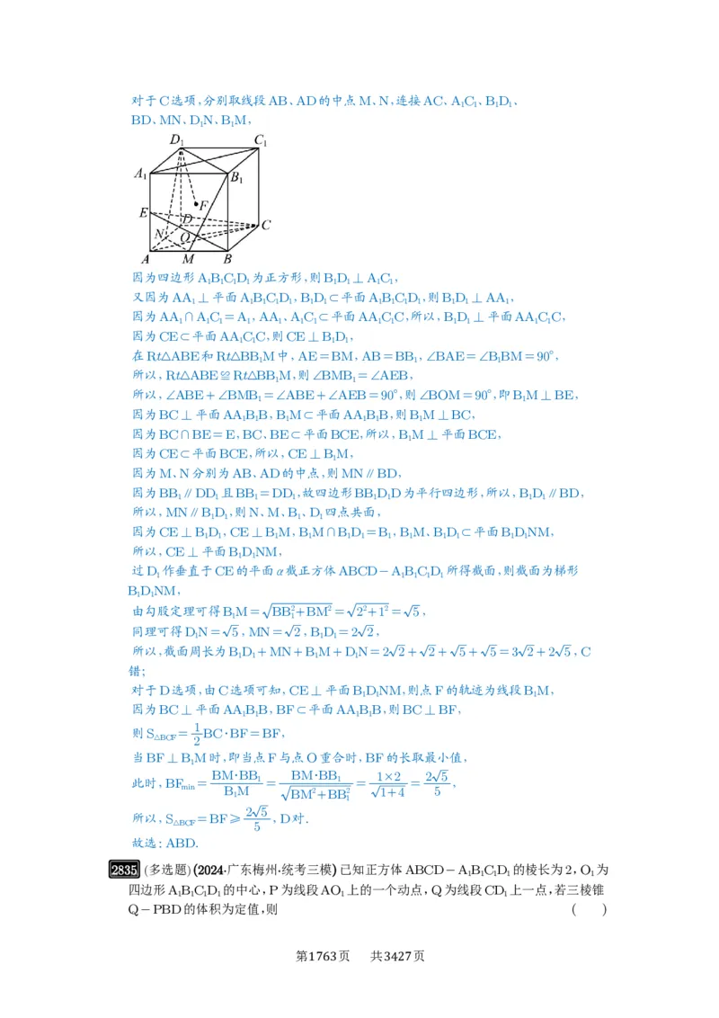 第55讲立体几何中的压轴小题_高中三年全科资料_高考数学《必刷5000题》2025版_2025高考数学必刷5000题（解析版分章节PDF）