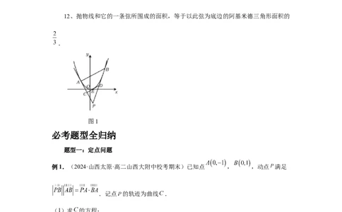 第80讲阿基米德三角形（学生版）_高中三年全科资料_高考数学《必刷5000题》2025版_2025高考数学必刷5000题（分章节WORD）