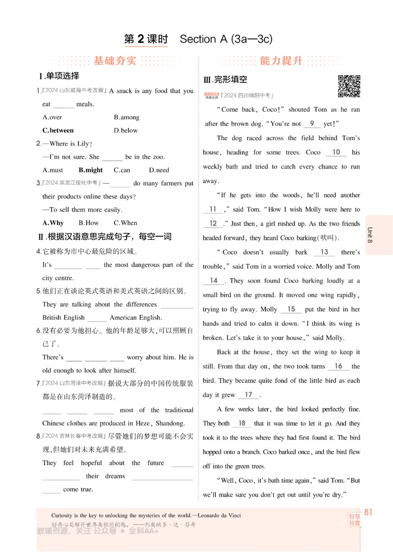 2026《初中53同步》英语九全_2026中考押题卷合集_2026新中考中考全科资料_2026版初中《5年中考3年模拟》9年级上册（英语）（人教）