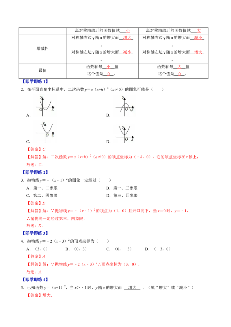 专题22.4二次函数的图象与性质（3）（高效培优讲义）（教师版）_人教版数学九年级上册_版本二_九年级数学上册（人教版）_同步讲义-U18_2026版