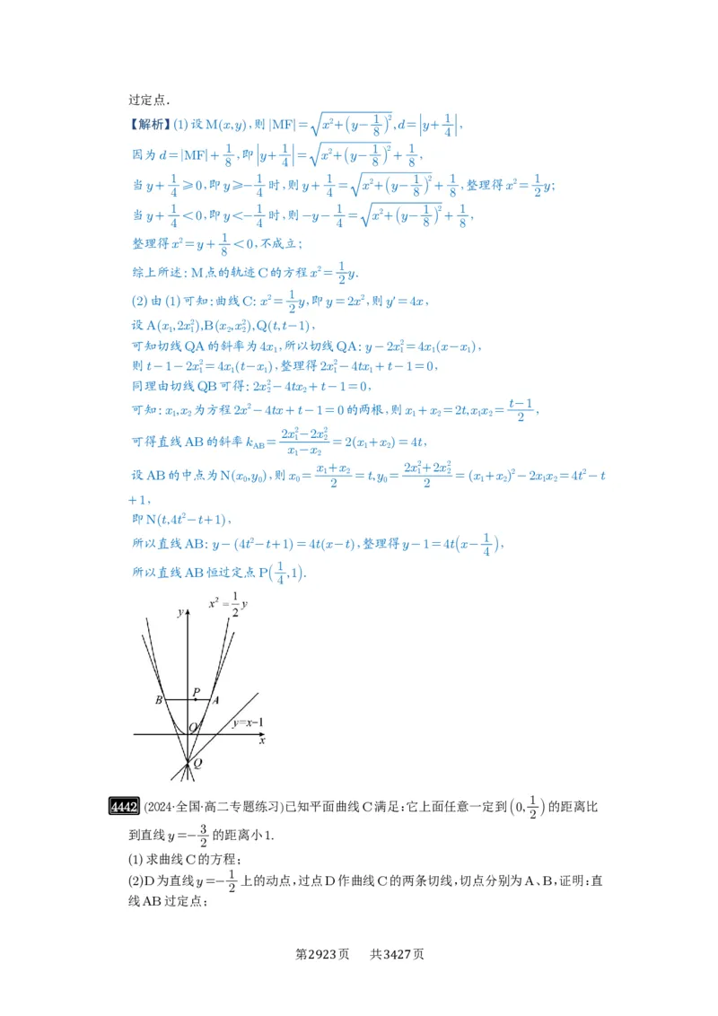 第80讲阿基米德三角形_高中三年全科资料_高考数学《必刷5000题》2025版_2025高考数学必刷5000题（解析版分章节PDF）