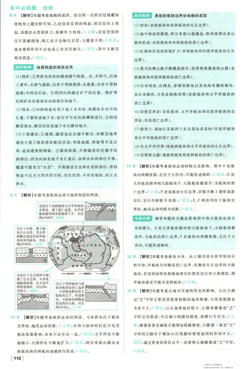 答案_高中三年全科资料_高中_2026版高中必刷题地理选修1RJ