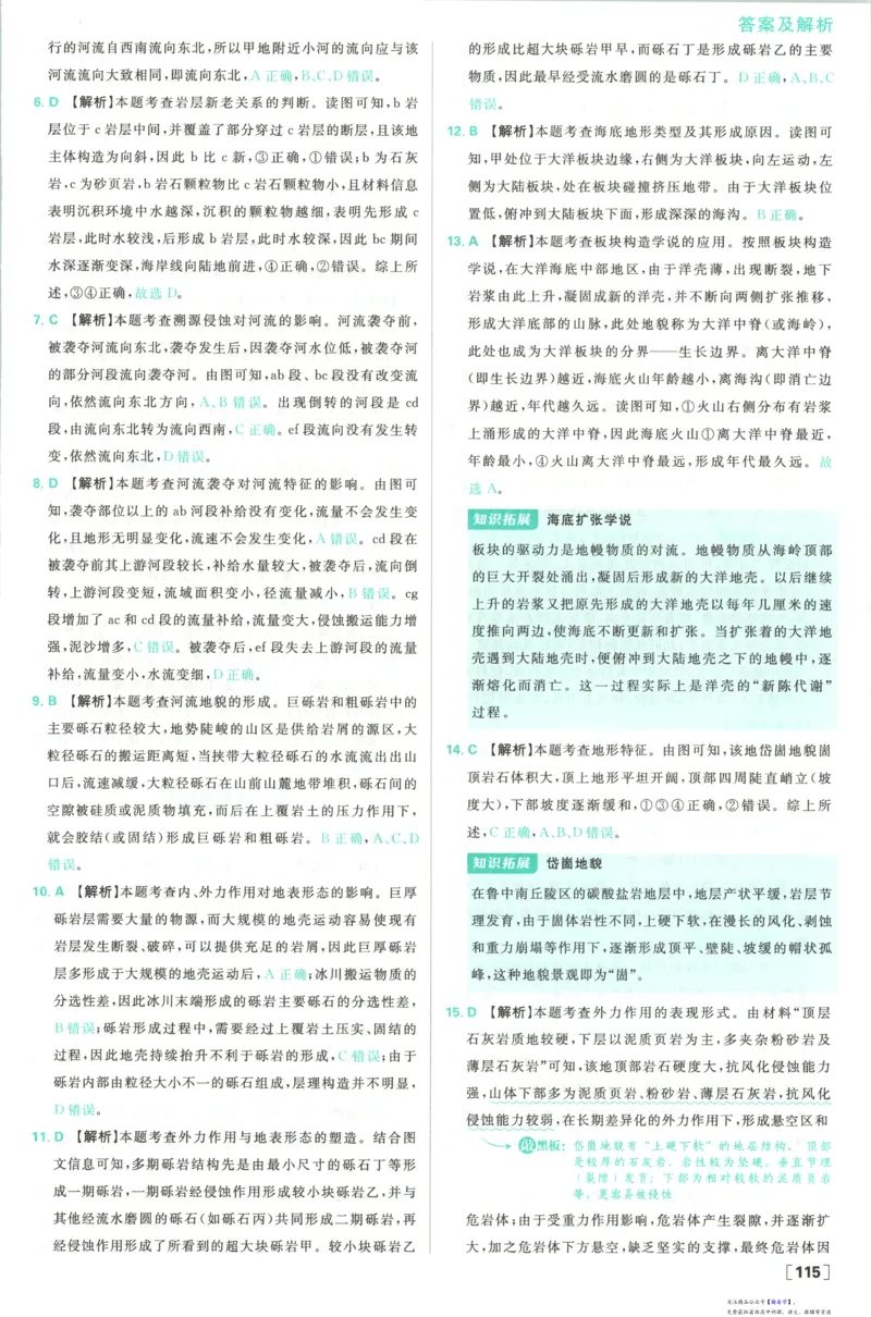 答案_高中三年全科资料_高中_2026版高中必刷题地理选修1RJ
