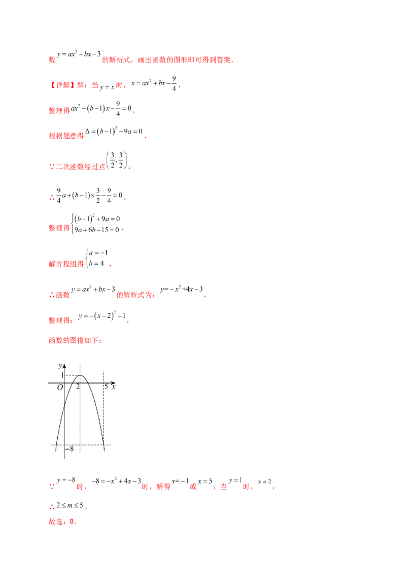 专题22.10二次函数y=ax&sup2;+bx+c(a&ne;0)的图象与性质（专项练习）（培优练）-（人教版）_人教版数学九年级上册_版本二_九年级数学上册（人教版）_专题突破练习-V4_2025版