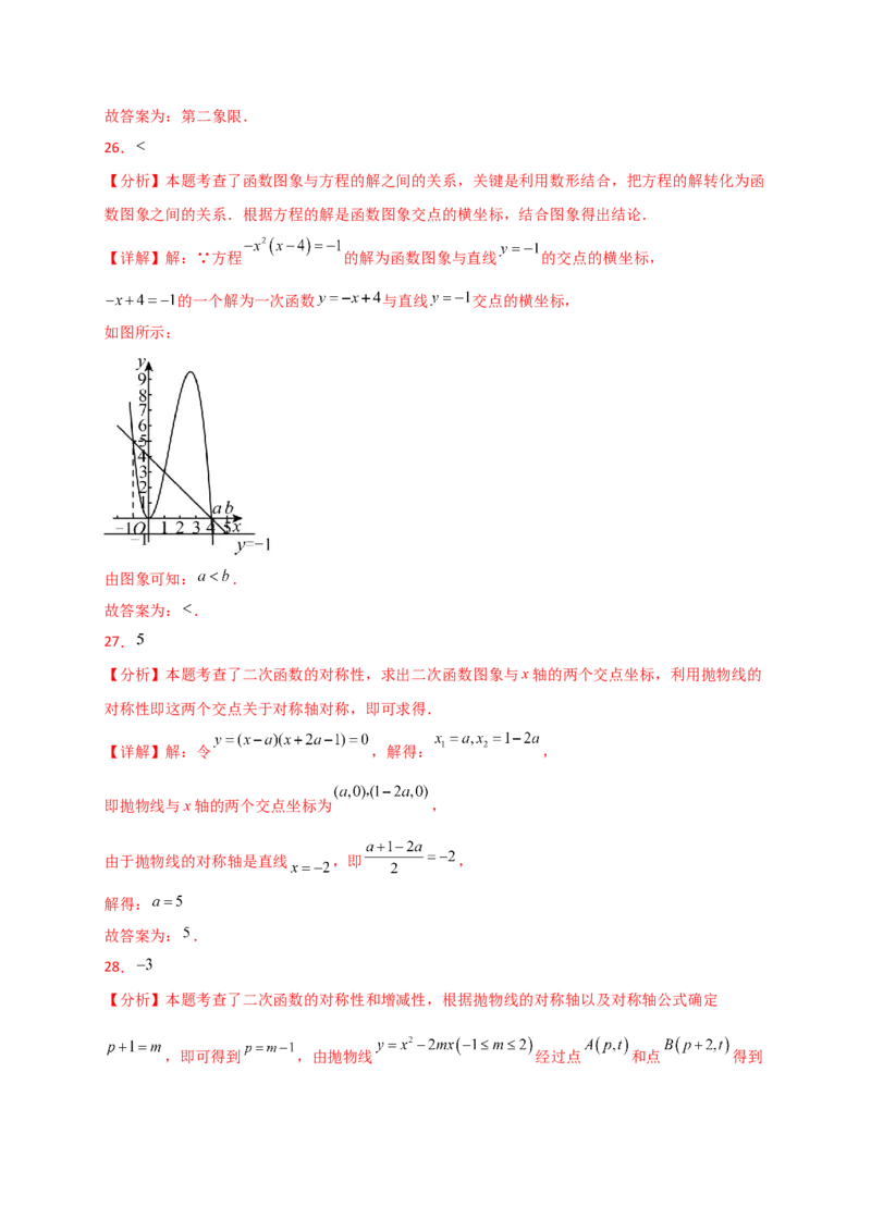 专题22.10二次函数y=ax&sup2;+bx+c(a&ne;0)的图象与性质（专项练习）（培优练）-（人教版）_人教版数学九年级上册_版本二_九年级数学上册（人教版）_专题突破练习-V4_2025版
