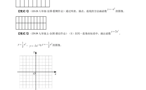 专题22.1二次函数及y=ax&sup2;(a&ne;0)的图象与性质（知识梳理+题型精析+同步练习）（人教版）（学生版）_人教版数学九年级上册_版本二_九年级数学上册（人教版）_专题突破练习-V4_2026版