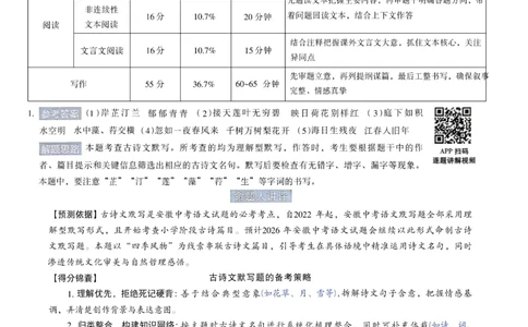 2026《天星密封卷&bull;安徽中考临考预测卷》答案AB_2026中考押题卷合集_2026《天星密封卷&bull;中考临考预测卷》多地版_2026《天星密封卷&bull;安徽中考临考预测卷》7科