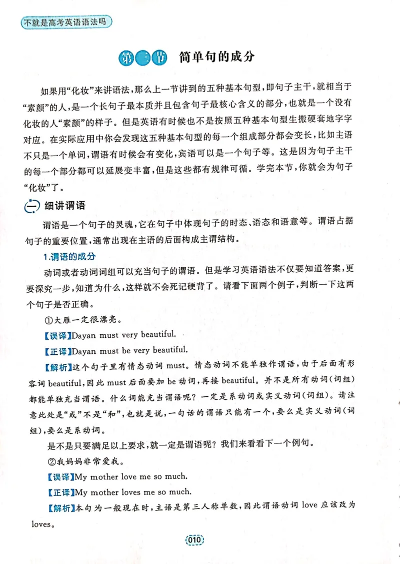 第一章简单句_高中三年全科资料_高中_高中1_刘晓艳高中刘晓燕《大雁英语》高中语法+单词（视频+讲义）_刘晓艳不就是高考英语语法吗（视频课+配套电子讲义）_第一部分语法趣讲