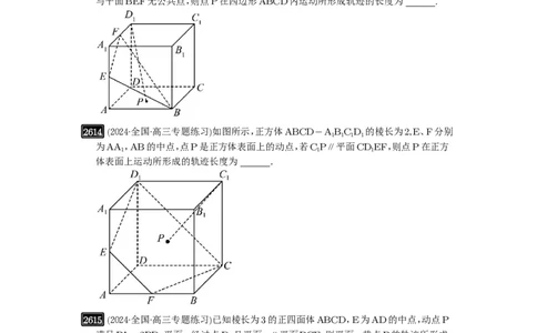 第52讲立体几何中的轨迹问题_高中三年全科资料_高考数学《必刷5000题》2025版_2025高考数学必刷5000题（原卷版分章节PDF）