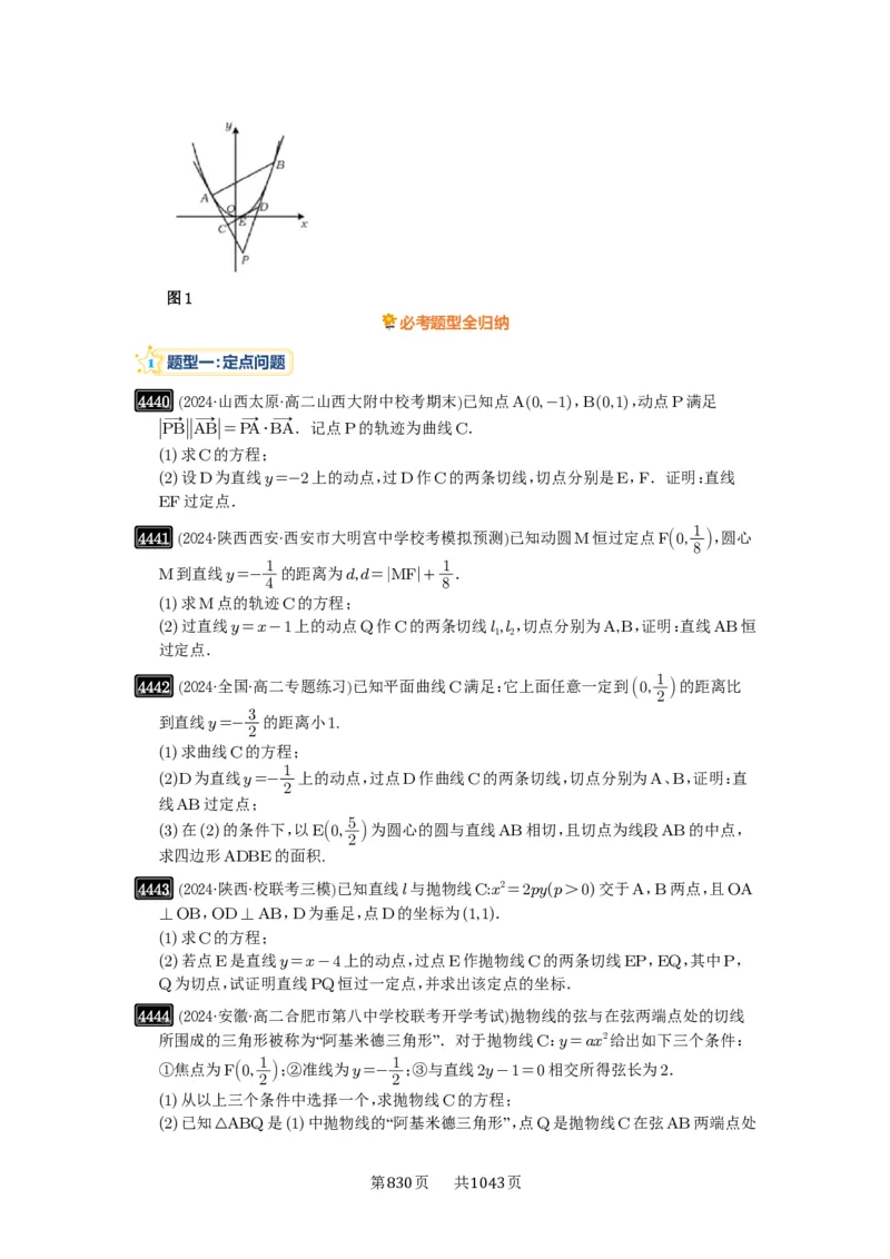 第80讲阿基米德三角形_高中三年全科资料_高考数学《必刷5000题》2025版_2025高考数学必刷5000题（原卷版分章节PDF）