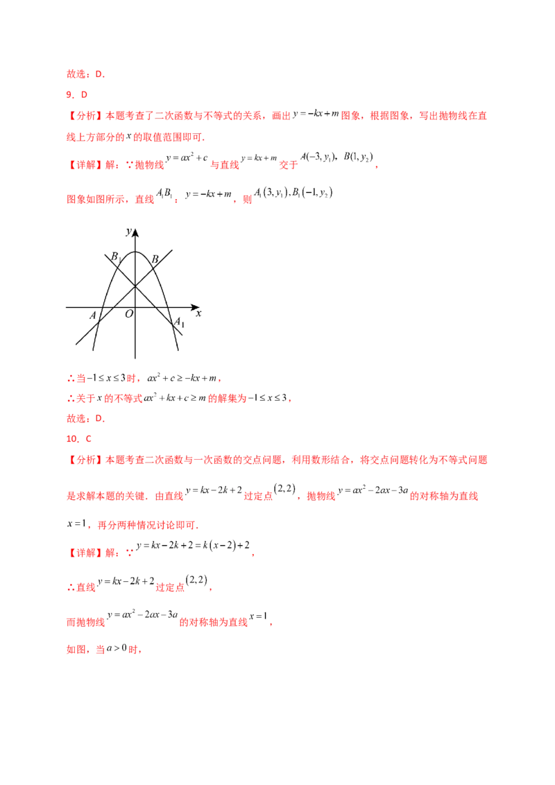 专题22.13二次函数与一元二次方程（专项练习）（培优练）-（人教版）_人教版数学九年级上册_版本二_九年级数学上册（人教版）_专题突破练习-V4_2025版