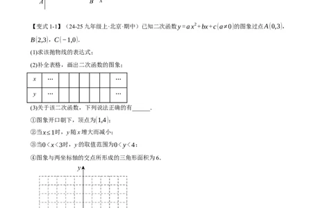 专题22.3二次函数的图象和性质（二）（举一反三讲义）（学生版）_人教版数学九年级上册_版本二_九年级数学上册（人教版）_母题专项-U66_2026版