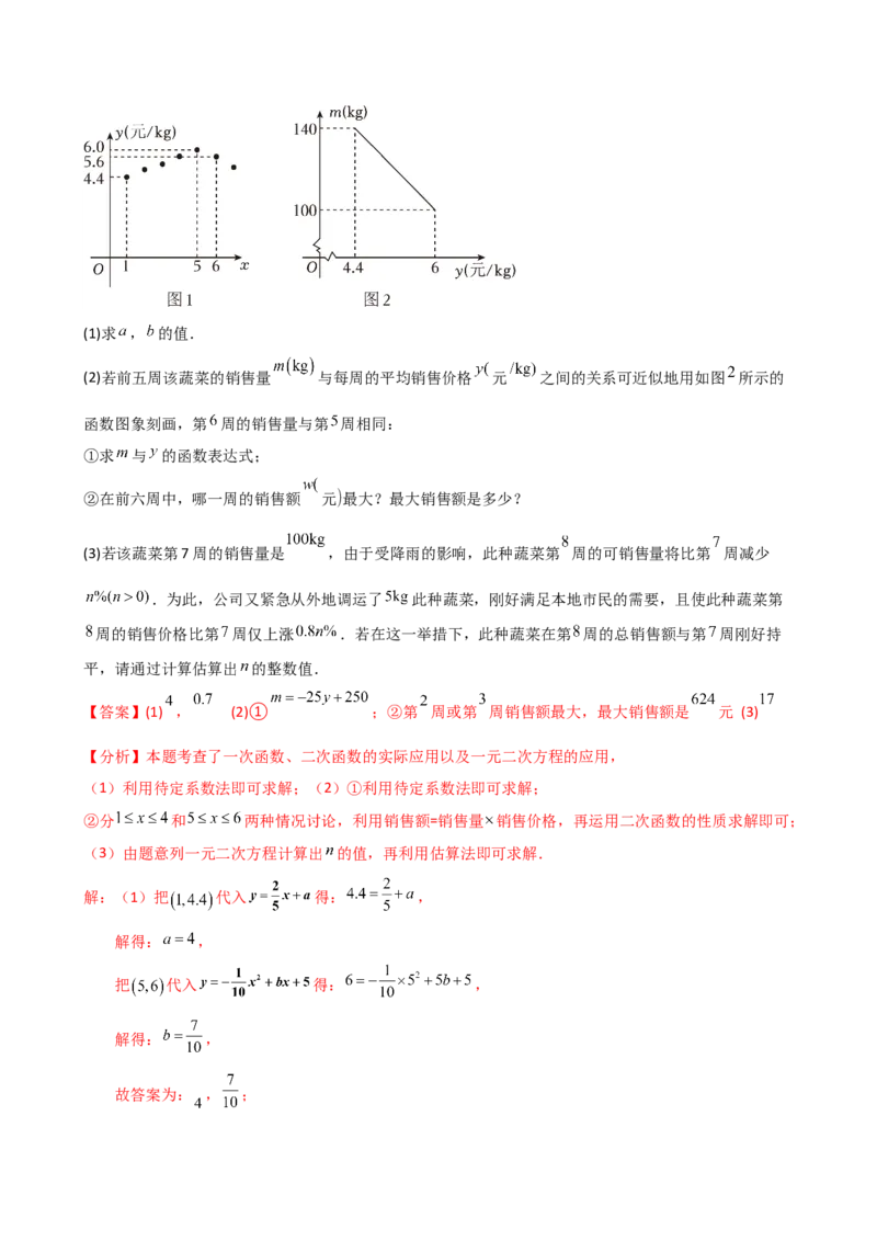 专题22.22二次函数与利润问题题型分类专题（知识梳理与考点分类讲解）（人教版）（教师版）_人教版数学九年级上册_版本二_九年级数学上册（人教版）_专题突破练习-V4_2025版