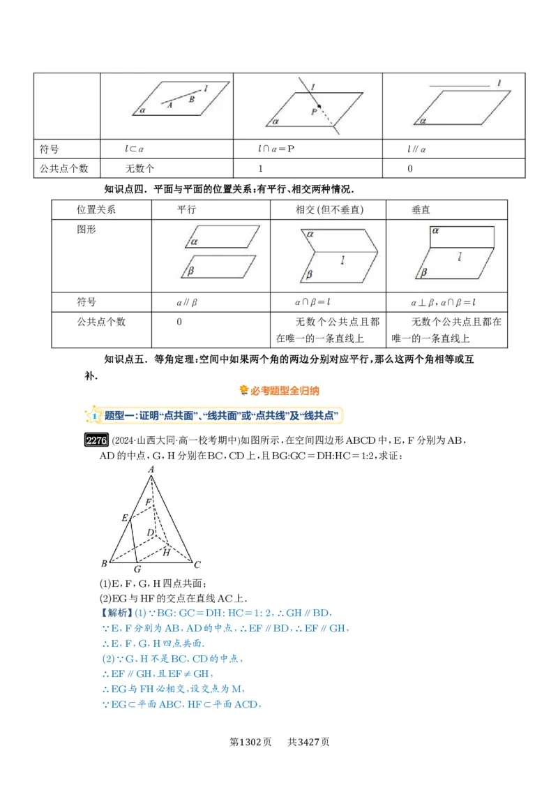 第47讲空间点、直线、平面之间的位置关系_高中三年全科资料_高考数学《必刷5000题》2025版_2025高考数学必刷5000题（解析版分章节PDF）