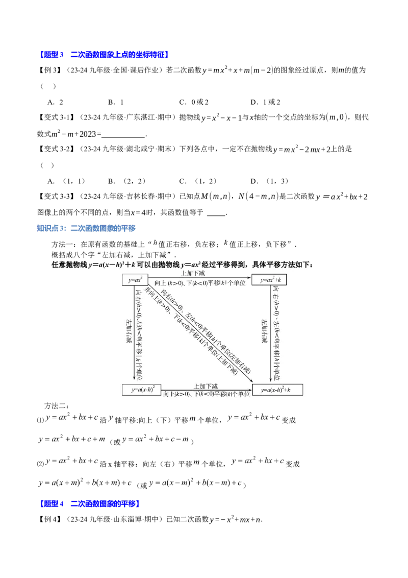 专题22.2二次函数的图象（八大题型）（举一反三）（人教版）（学生版）_人教版数学九年级上册_版本二_九年级数学上册（人教版）_母题专项-U66_2025版