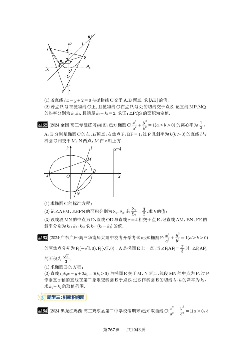 第73讲斜率题型全归纳_高中三年全科资料_高考数学《必刷5000题》2025版_2025高考数学必刷5000题（原卷版分章节PDF）