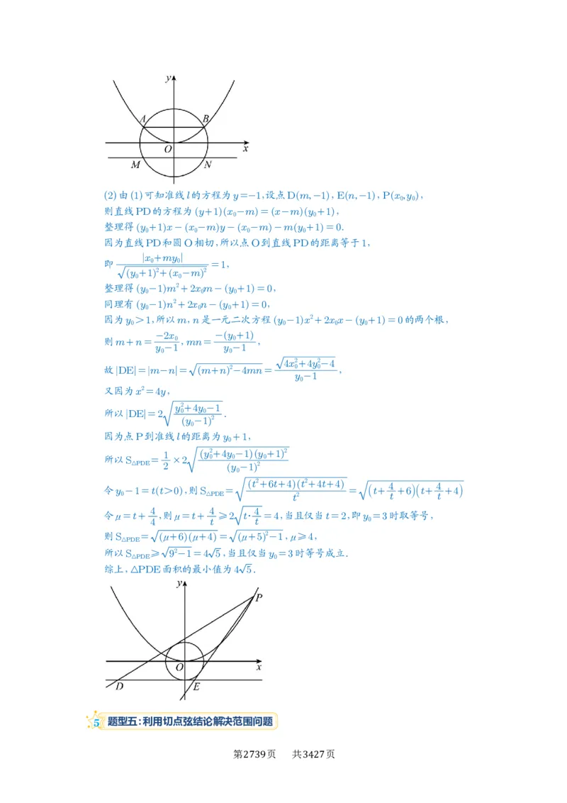 第75讲切点与切点弦_高中三年全科资料_高考数学《必刷5000题》2025版_2025高考数学必刷5000题（解析版分章节PDF）