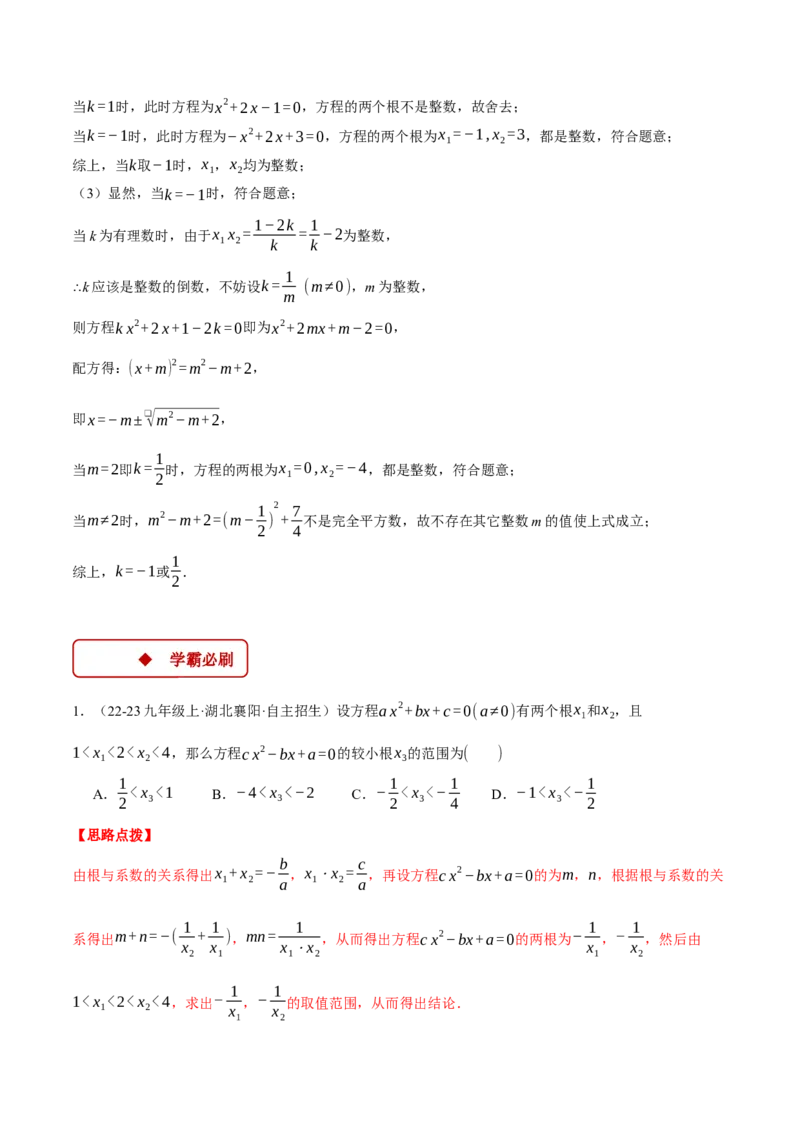 专题21.3根与系数的关系（压轴题专项讲练）（人教版）（教师版）_人教版数学九年级上册_版本二_九年级数学上册（人教版）_压轴题专项-V5_2025版