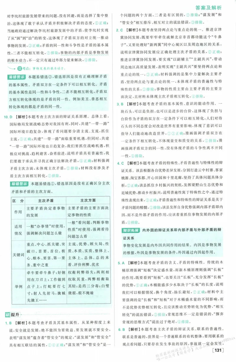 答案必修四_高中三年全科资料_高中_2026版高中必刷题政治必修4
