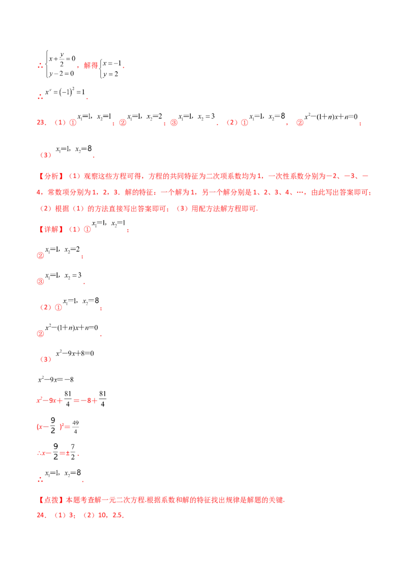 专题21.6配方法（直通中考）-（人教版）_人教版数学九年级上册_版本二_九年级数学上册（人教版）_专题突破练习-V4_2024版