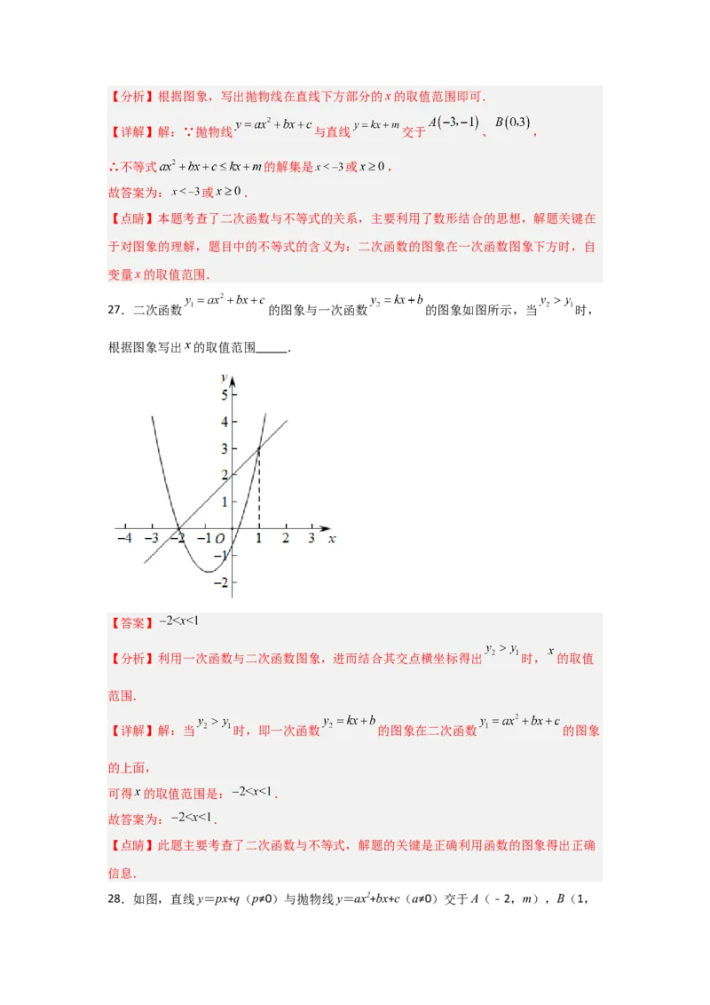 专题22.2二次函数与一元二次方程（5个考点）（题型专练+易错精练）（教师版）_人教版数学九年级上册_版本二_九年级数学上册（人教版）_知识解读与题型专练-V14_2025版