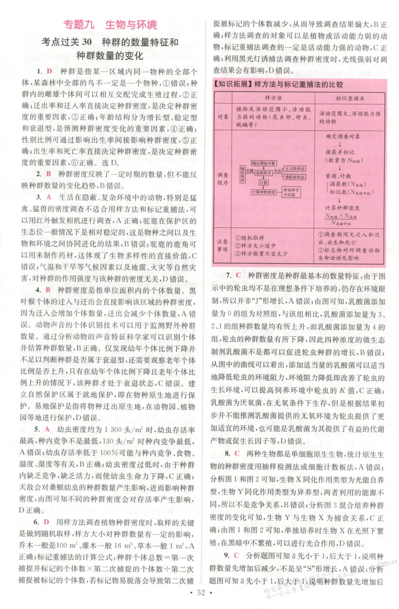 答案_高中三年全科资料_高中_高中1_2026版高考《小题狂做》基础篇+教材篇(持续更新中）_2026小题狂做基础篇生物
