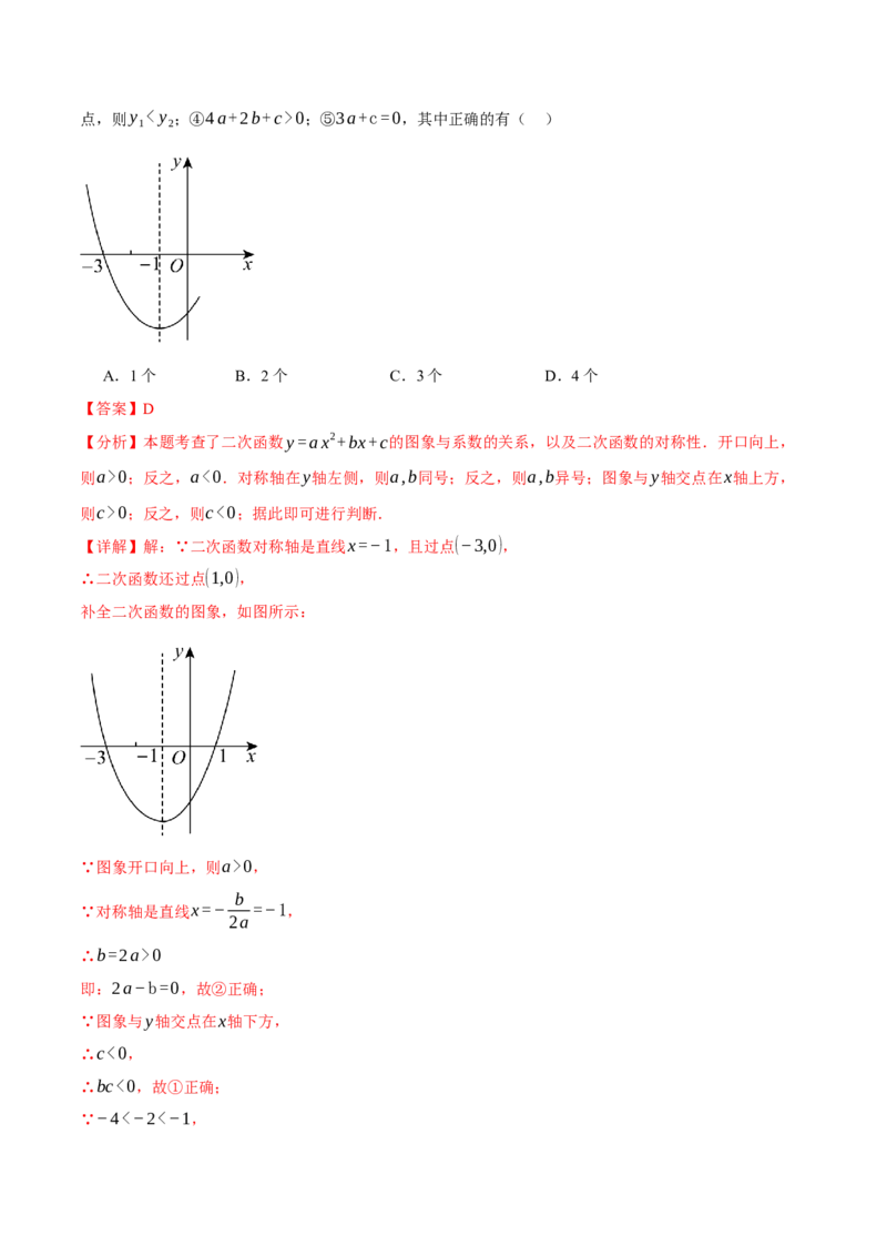 专题22.2二次函数的图象（八大题型）（举一反三）（人教版）（教师版）_人教版数学九年级上册_版本二_九年级数学上册（人教版）_母题专项-U66_2025版