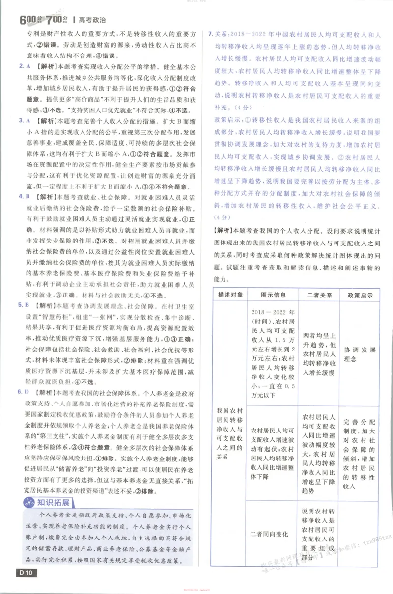 答案_高中三年全科资料_高中_2026版高考必刷题《600分考点700分考法》9科全套_2026版600分考点700分考法政治