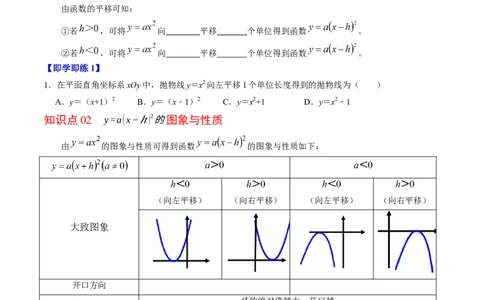 专题22.4二次函数的图象与性质（3）（高效培优讲义）（学生版）_人教版数学九年级上册_版本二_九年级数学上册（人教版）_同步讲义-U18_2026版