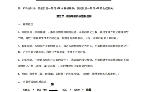 第五章细胞的能量供应和利用知识点期末复习新教材人教版高中生物必修一_高中三年全科资料_高中_1高中基础资料包_A-高中必背9科知识点_生物_高中生物全书知识点梳理+总结