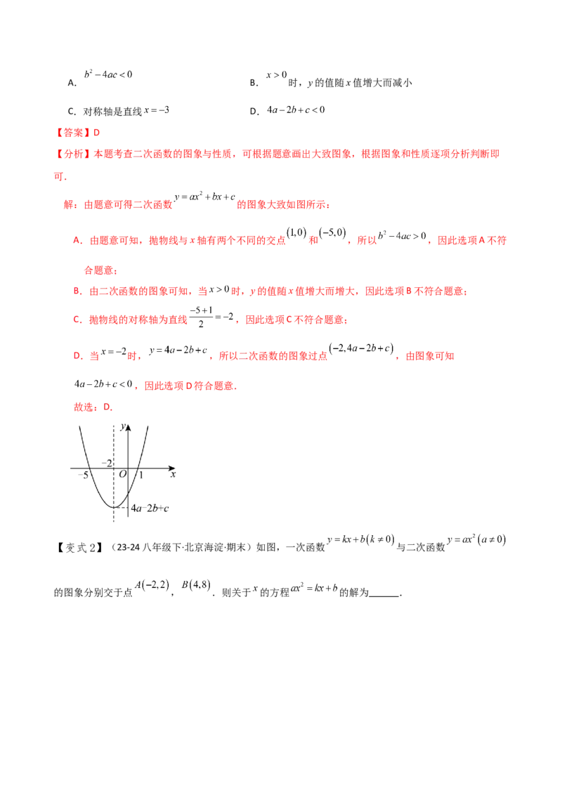 专题22.11二次函数与一元二次方程（知识梳理与考点分类讲解）（人教版）（教师版）_人教版数学九年级上册_版本二_九年级数学上册（人教版）_专题突破练习-V4_2025版