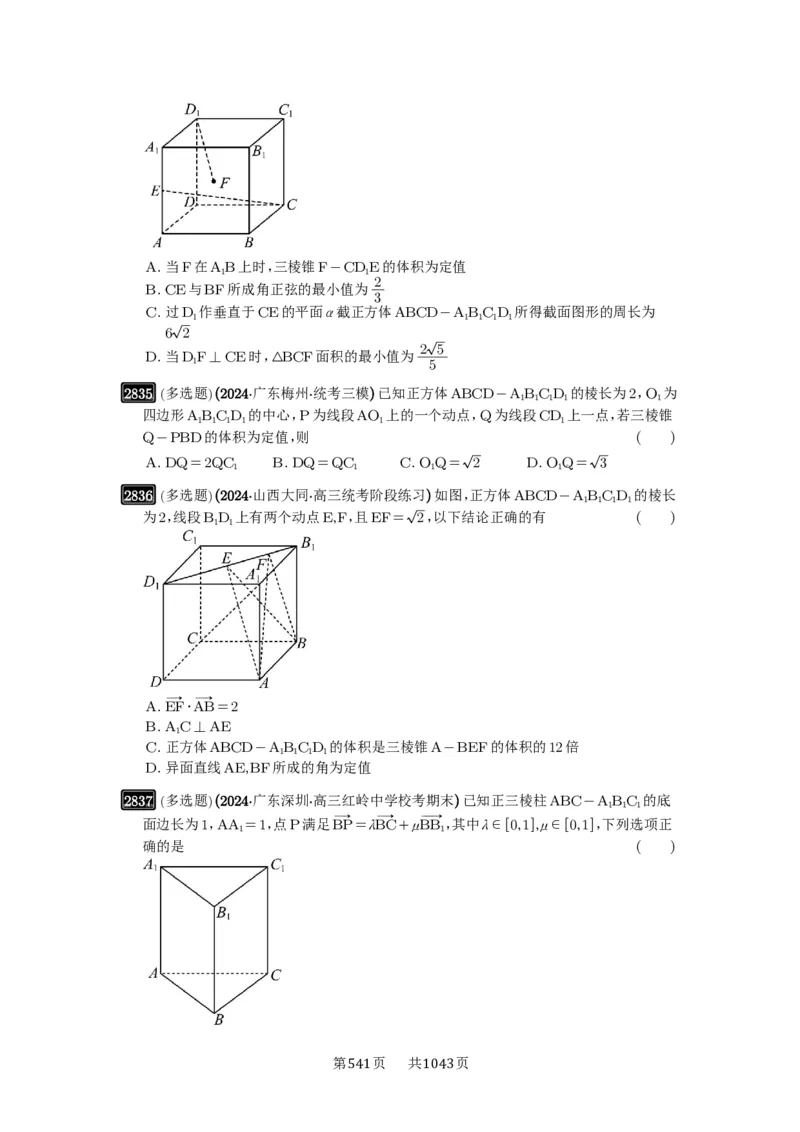 第55讲立体几何中的压轴小题_高中三年全科资料_高考数学《必刷5000题》2025版_2025高考数学必刷5000题（原卷版分章节PDF）