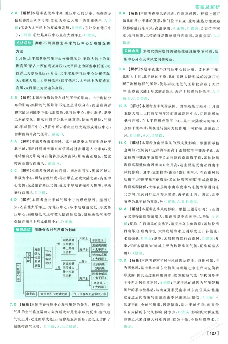 答案_高中三年全科资料_高中_2026版高中必刷题地理选修1ZT